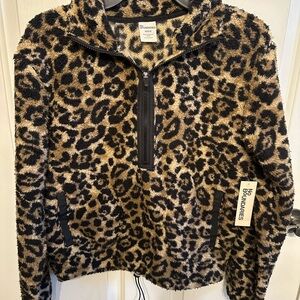 No Boundaries Leopard Print Fleece Pullover